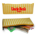 Pencil Case with 3D Lenticular Effect in Yellow/White Stripes (Imprinted)